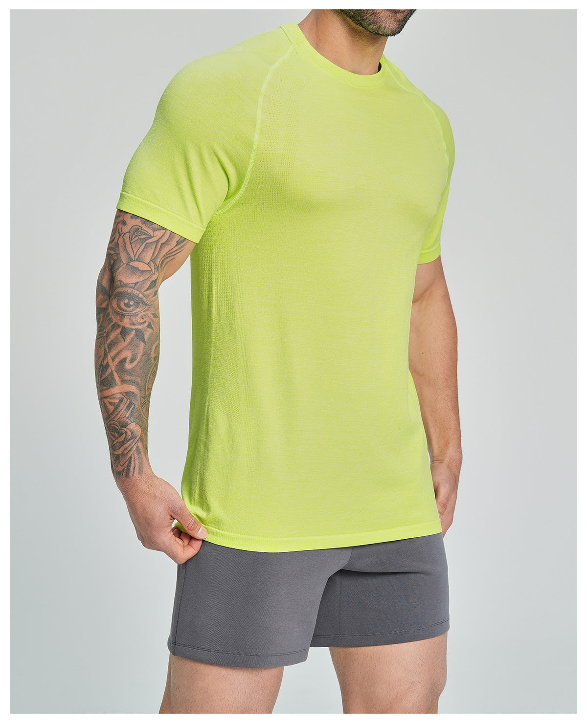 Men's Seamless Quick Dry Short Sleeve Training Shirt-thumbmail-40