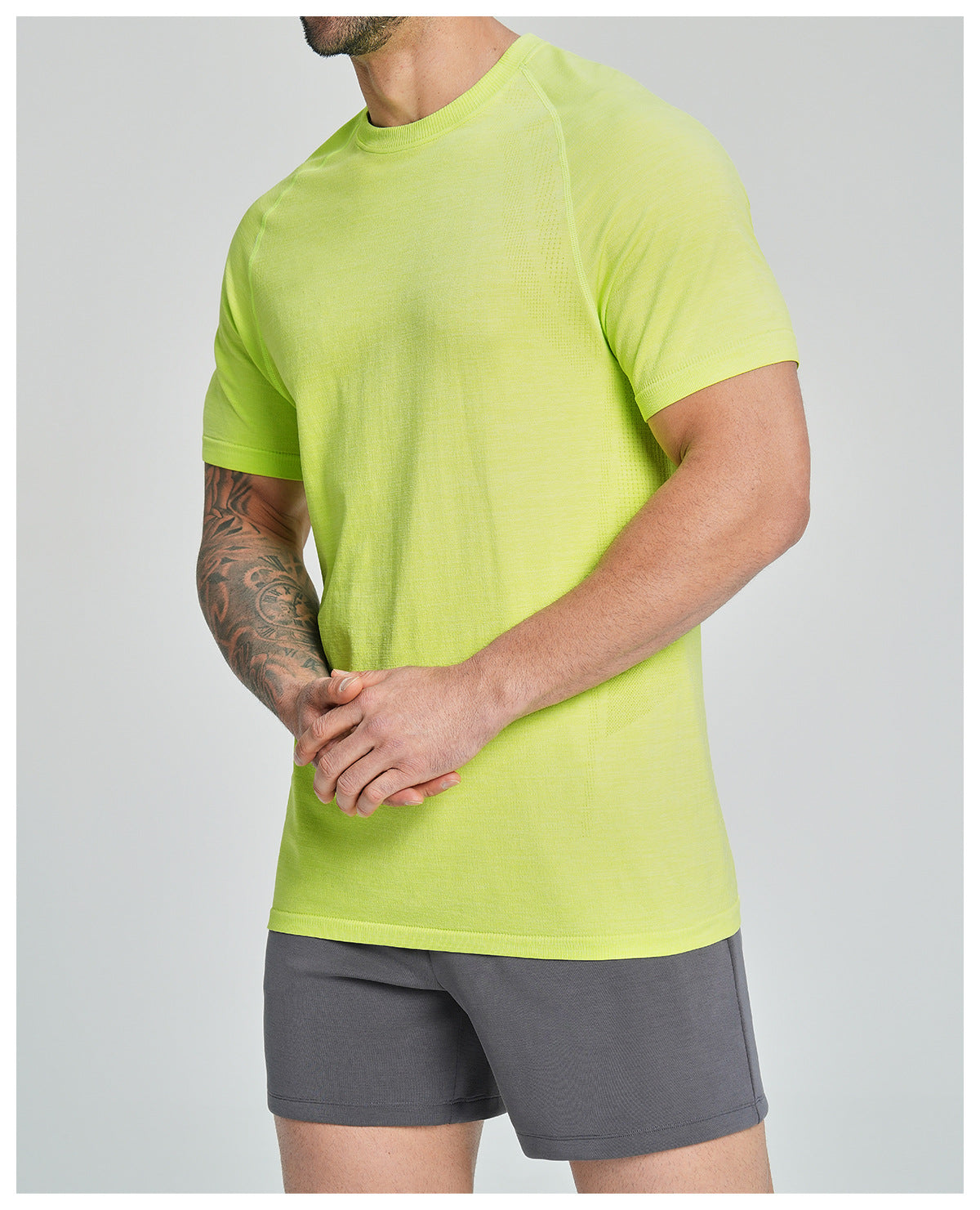 Men's Seamless Quick Dry Short Sleeve Training Shirt-thumbmail-41
