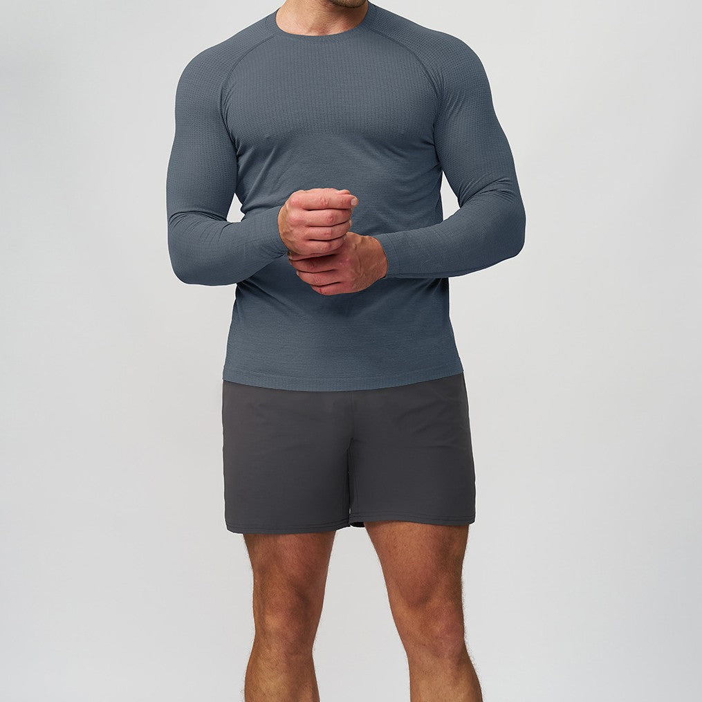 Men's Seamless Quick Dry Long Sleeve Training Shirt-thumbmail-7