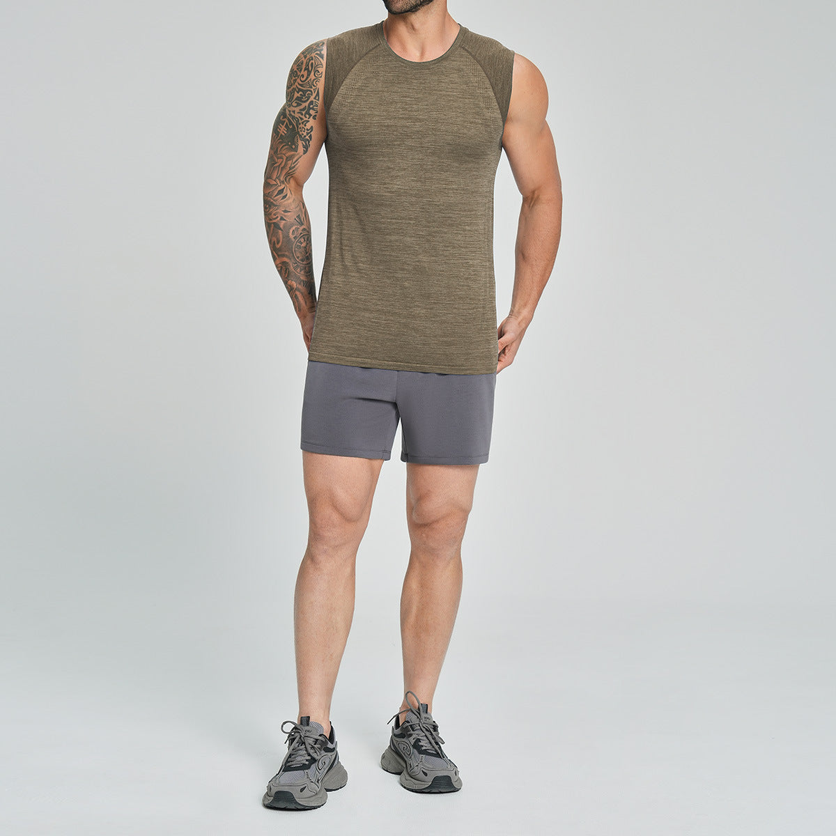 Men's Seamless Sleeveless Quick Dry Workout Tank-thumbmail-3