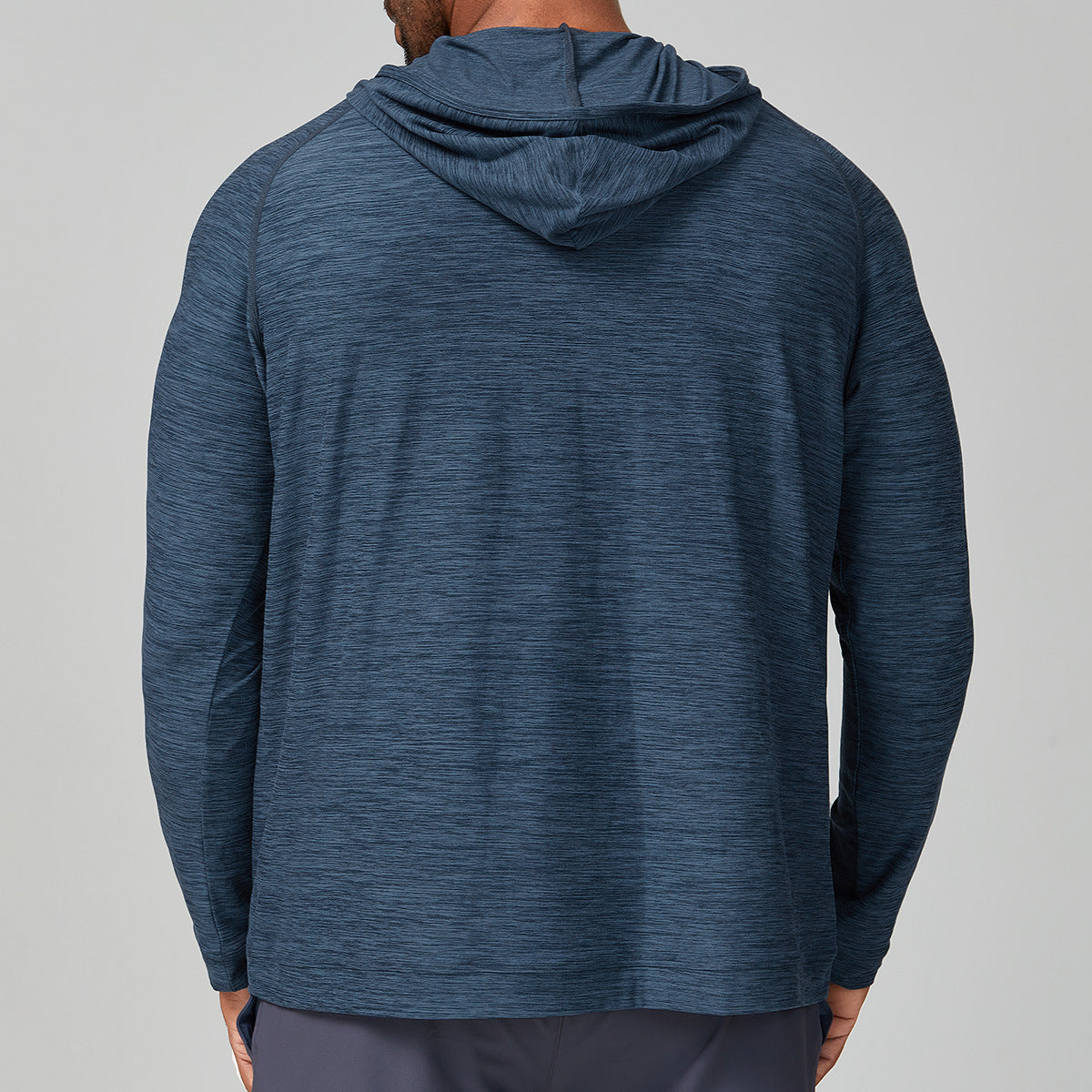 Men's Quarter Zip Hooded Long Sleeve Performance Shirt-thumbmail-5