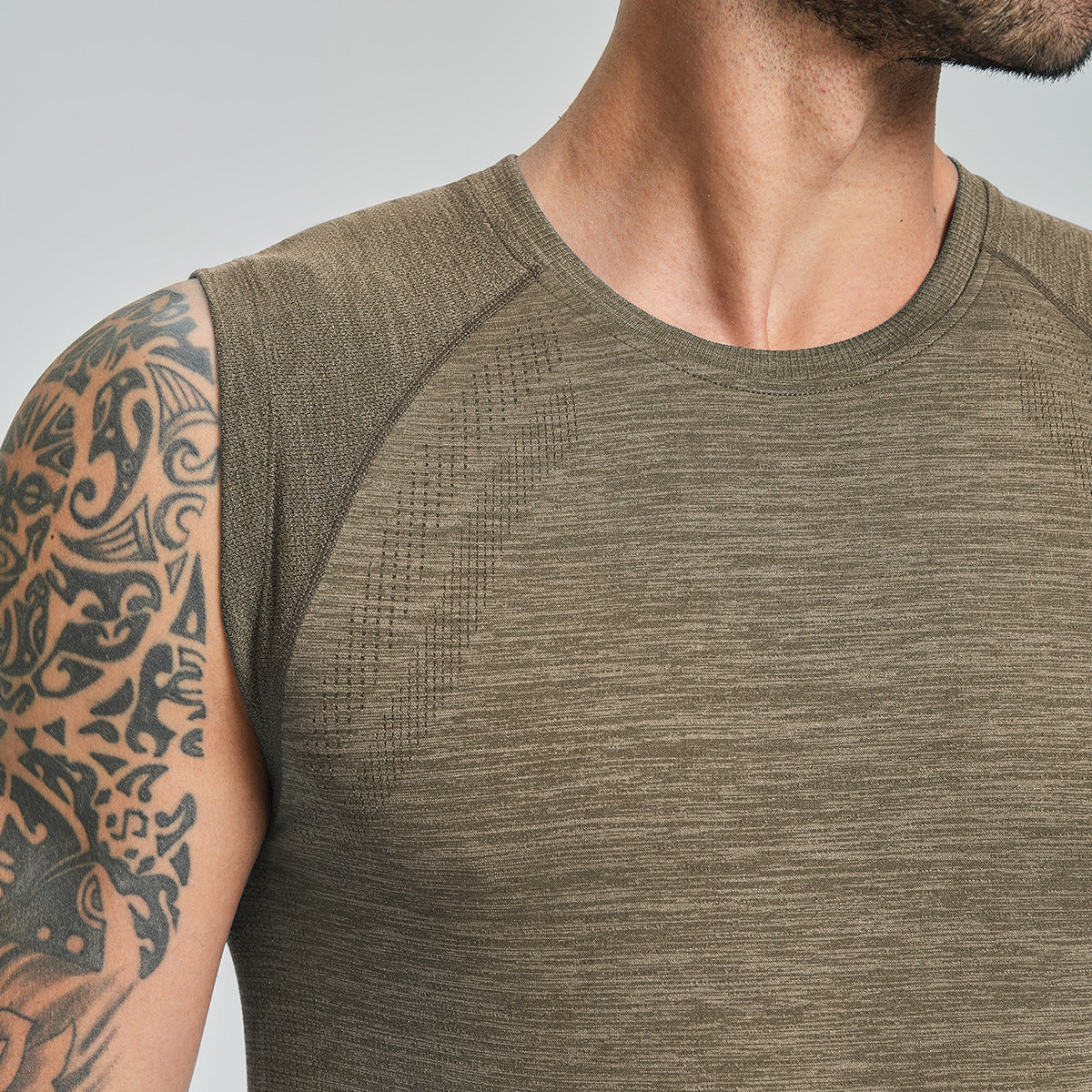 Men's Seamless Sleeveless Quick Dry Workout Tank-thumbmail-5