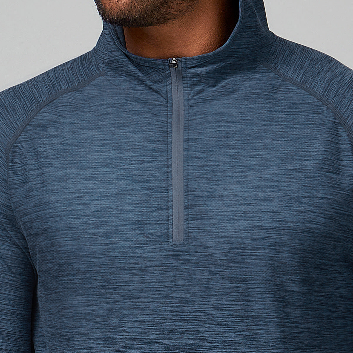 Men's Quarter Zip Hooded Long Sleeve Performance Shirt-thumbmail-6