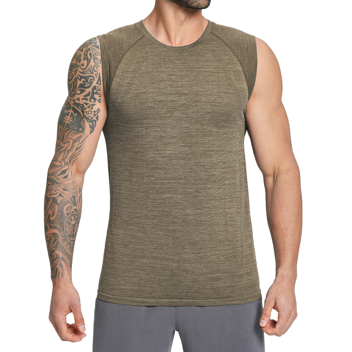 Men's Seamless Sleeveless Quick Dry Workout Tank-thumbmail-6