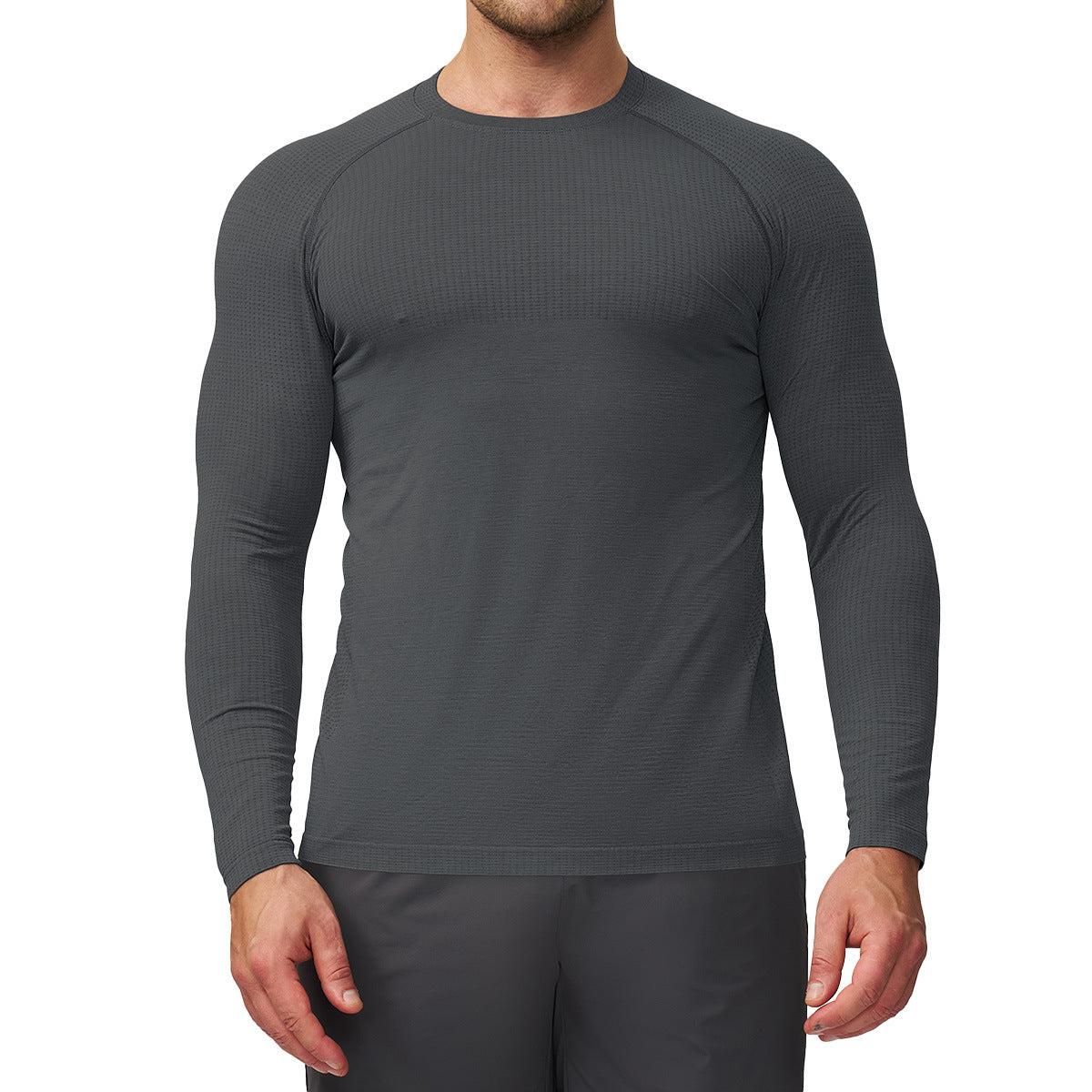 Men's Seamless Quick Dry Long Sleeve Training Shirt-thumbmail-11