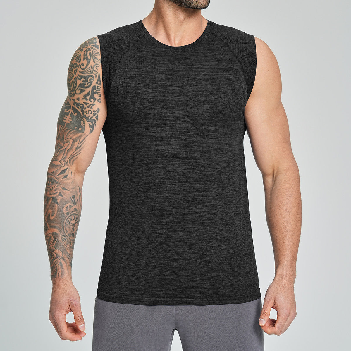 Men's Seamless Sleeveless Quick Dry Workout Tank-thumbmail-7