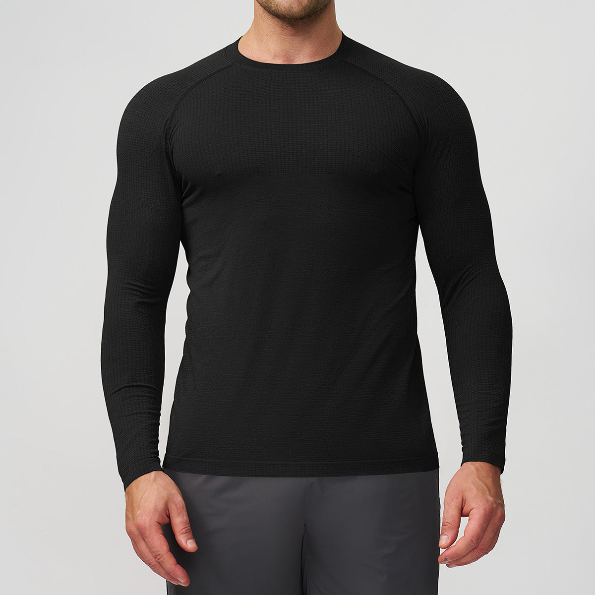 Men's Seamless Quick Dry Long Sleeve Training Shirt-thumbmail-12