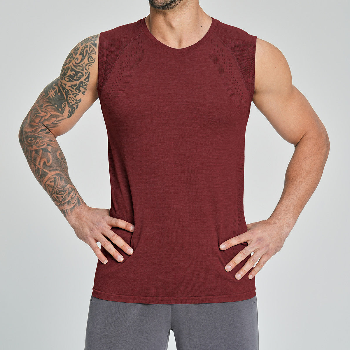 Men's Seamless Sleeveless Quick Dry Workout Tank-thumbmail-9