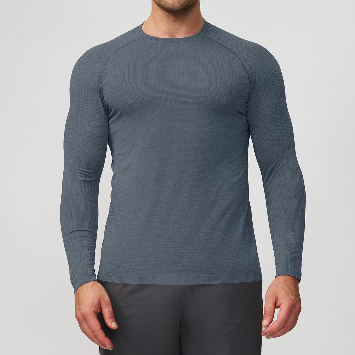 Men's Seamless Quick Dry Long Sleeve Training Shirt-thumbmail-13