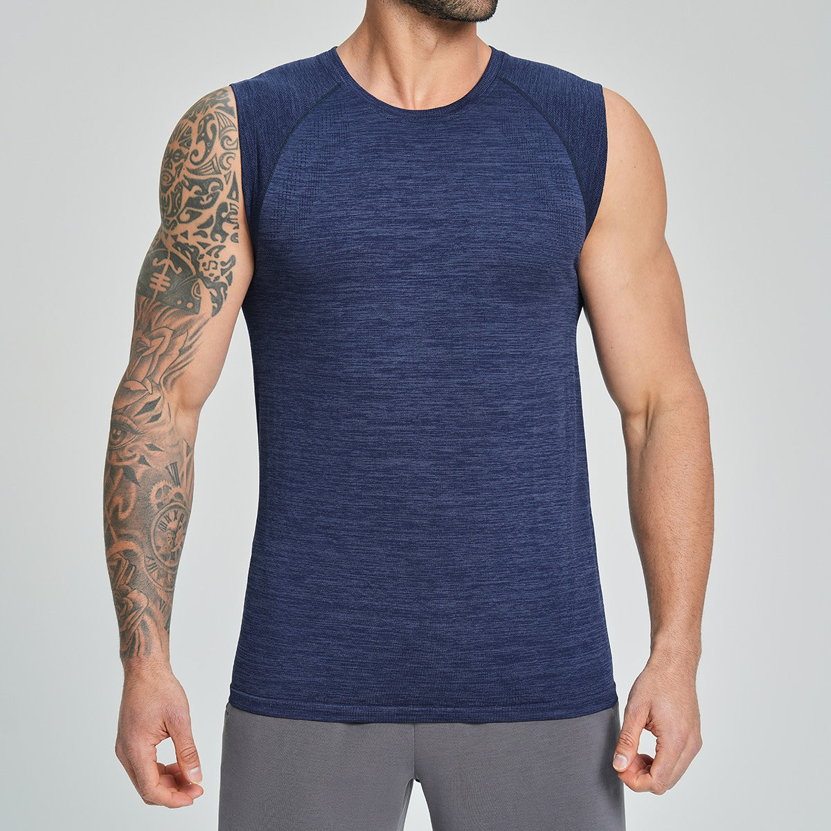 Men's Seamless Sleeveless Quick Dry Workout Tank-thumbmail-10