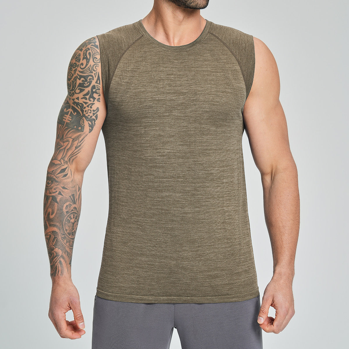 Men's Seamless Sleeveless Quick Dry Workout Tank-thumbmail-11