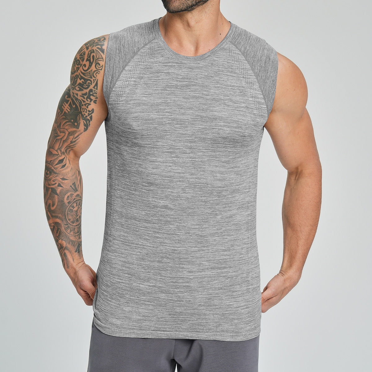 Men's Seamless Sleeveless Quick Dry Workout Tank-thumbmail-12
