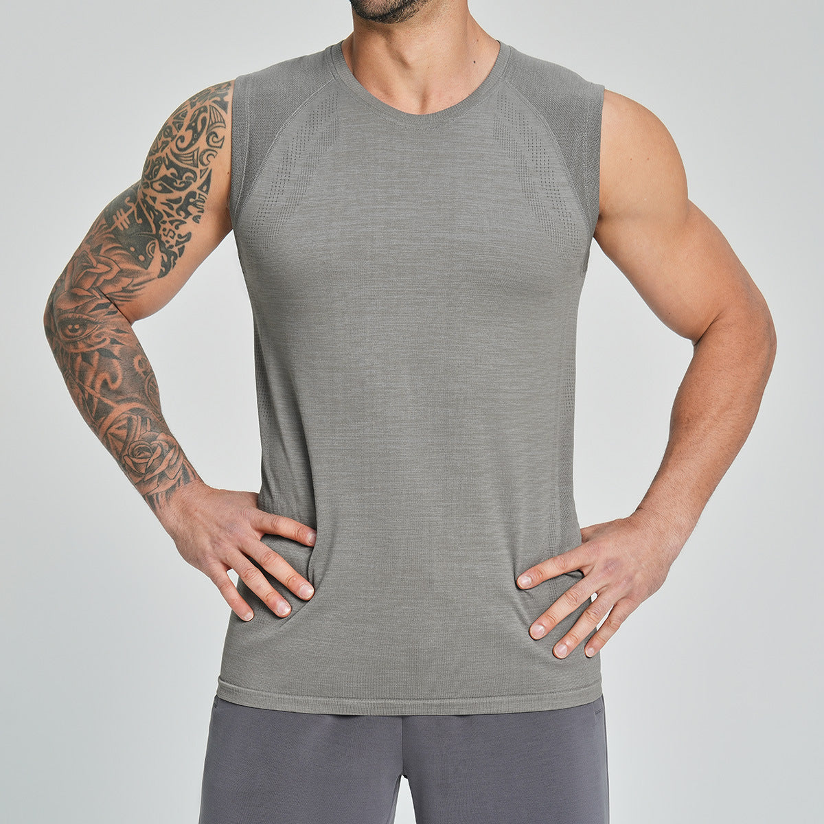 Men's Seamless Sleeveless Quick Dry Workout Tank-thumbmail-13