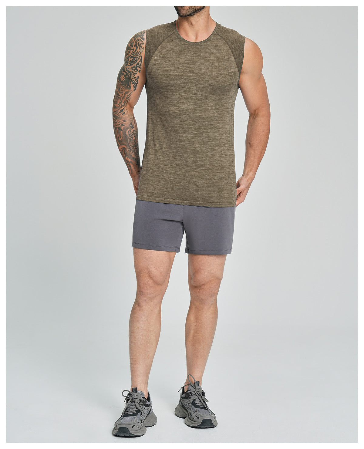 Men's Seamless Sleeveless Quick Dry Workout Tank-thumbmail-16