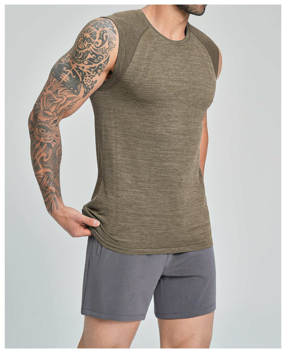 Men's Seamless Sleeveless Quick Dry Workout Tank-thumbmail-17