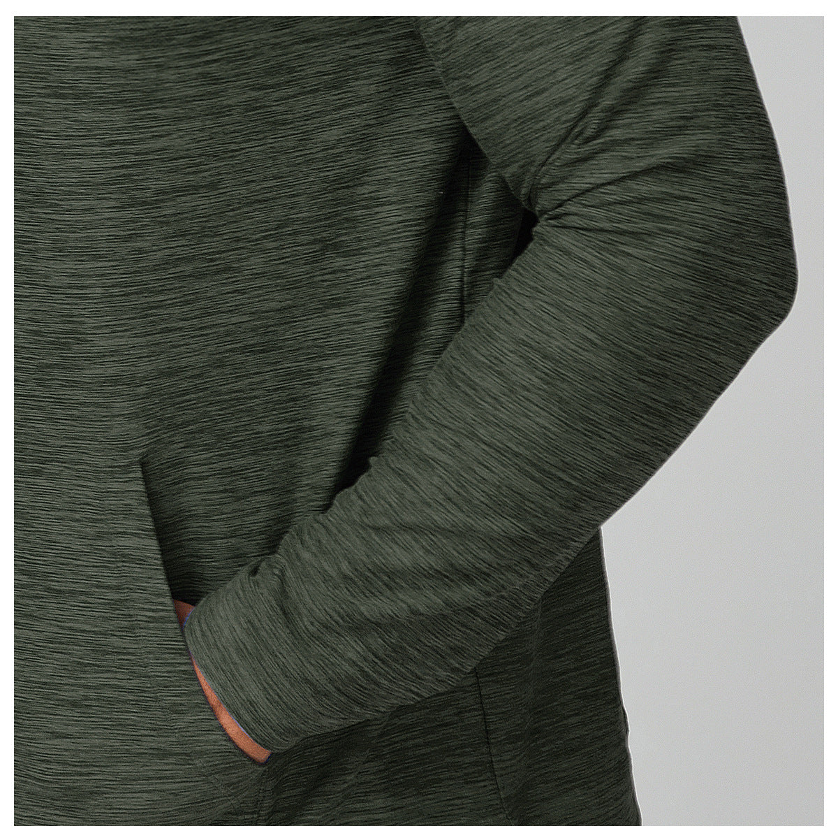 Men's Quarter Zip Hooded Long Sleeve Performance Shirt-thumbmail-17