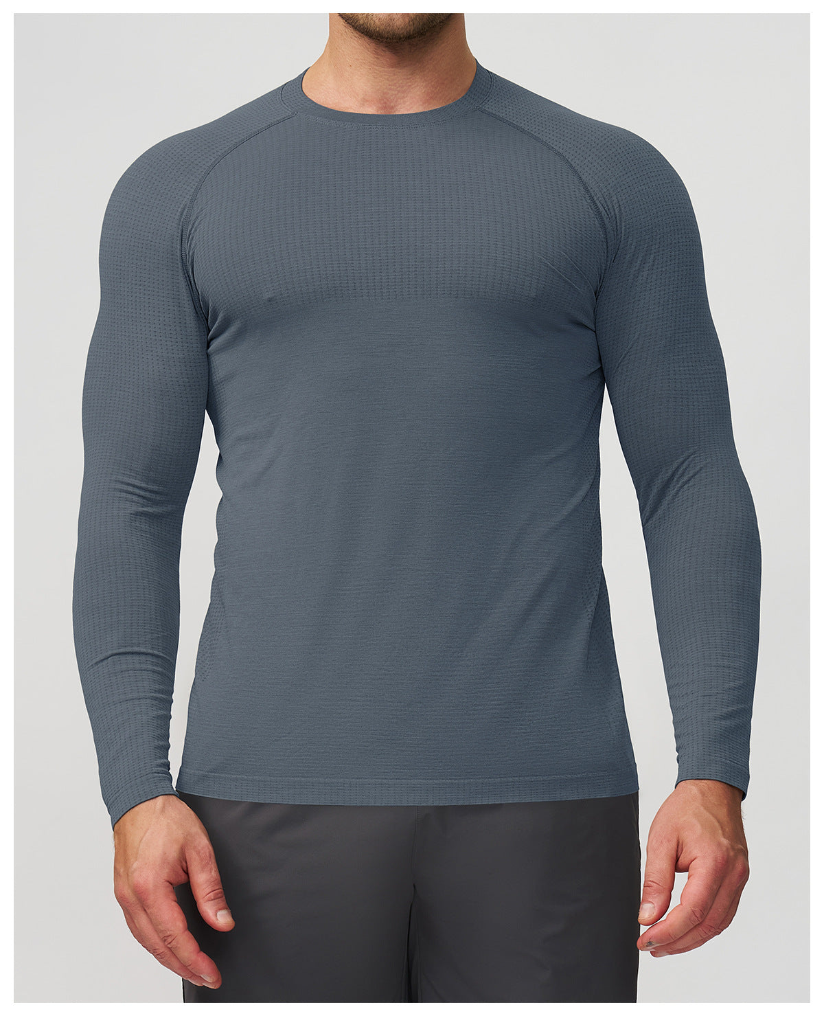 Men's Seamless Quick Dry Long Sleeve Training Shirt-thumbmail-23