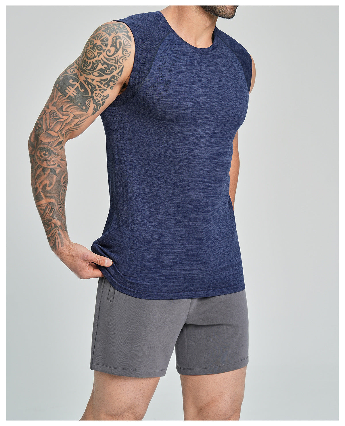 Men's Seamless Sleeveless Quick Dry Workout Tank-thumbmail-20