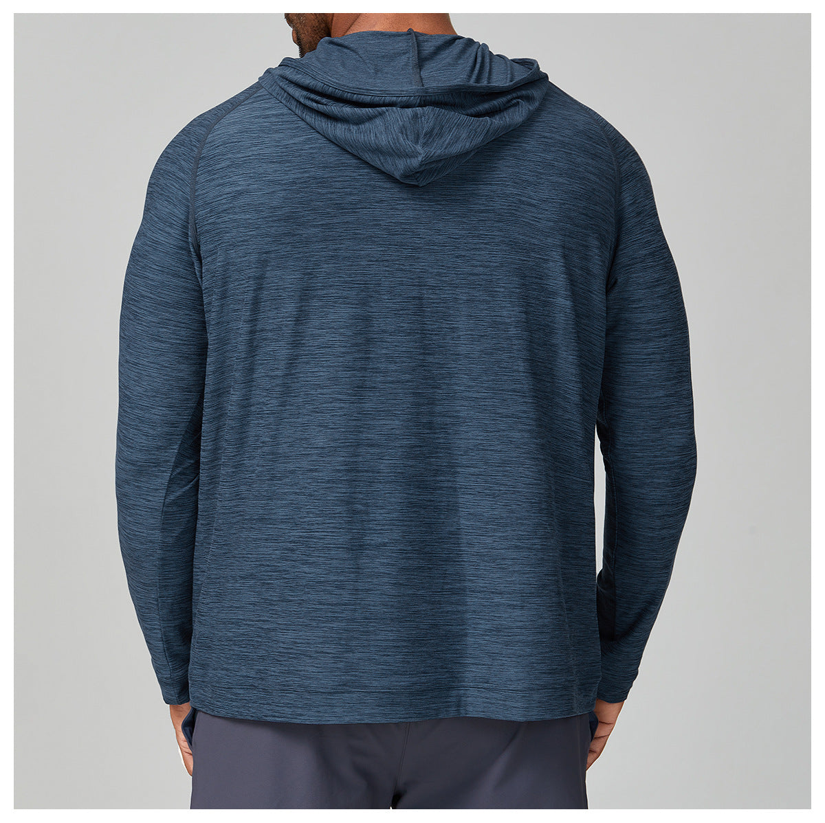 Men's Quarter Zip Hooded Long Sleeve Performance Shirt-thumbmail-19