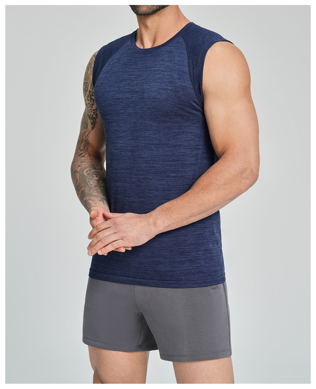 Men's Seamless Sleeveless Quick Dry Workout Tank-thumbmail-22