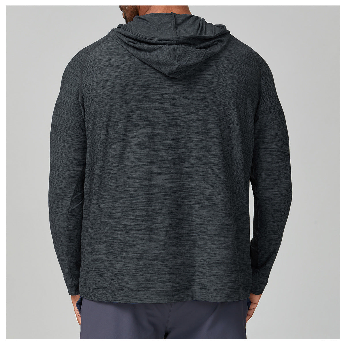 Men's Quarter Zip Hooded Long Sleeve Performance Shirt-thumbmail-22