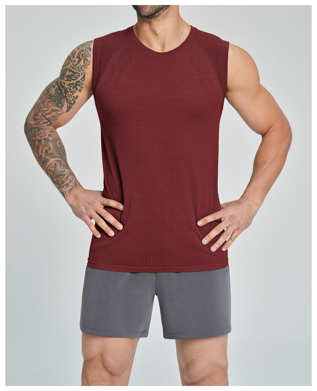 Men's Seamless Sleeveless Quick Dry Workout Tank-thumbmail-25