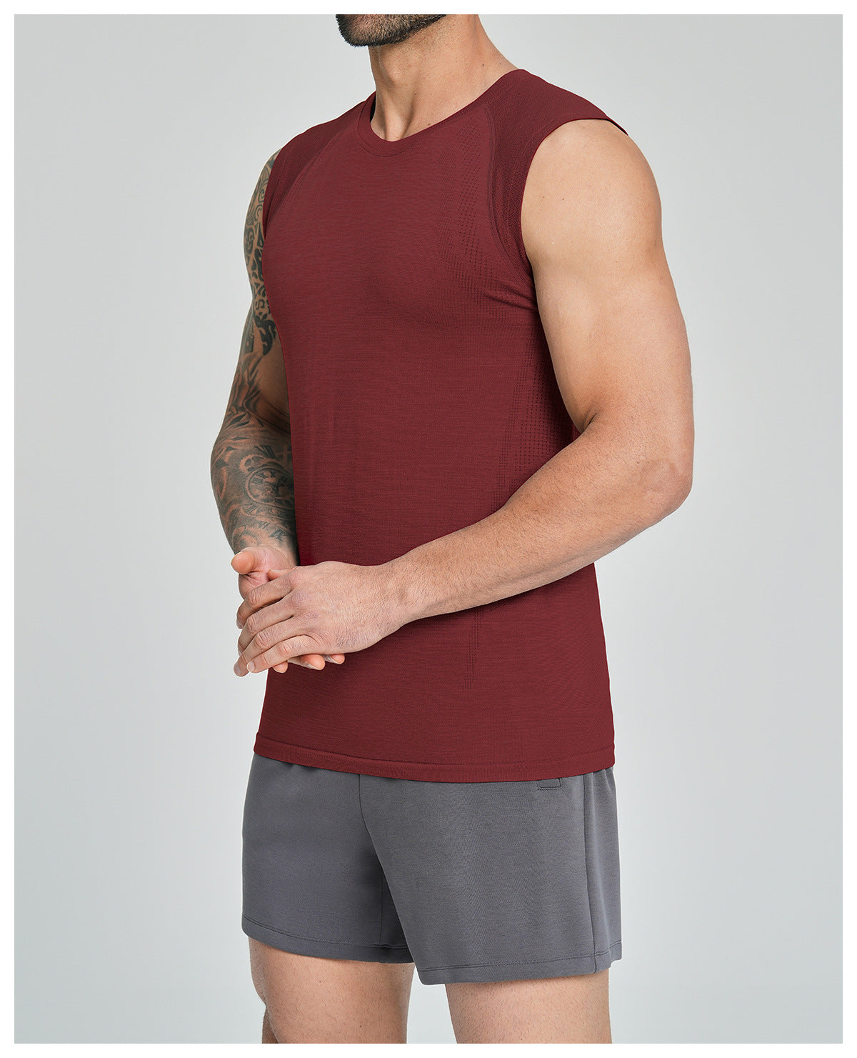 Men's Seamless Sleeveless Quick Dry Workout Tank-thumbmail-26