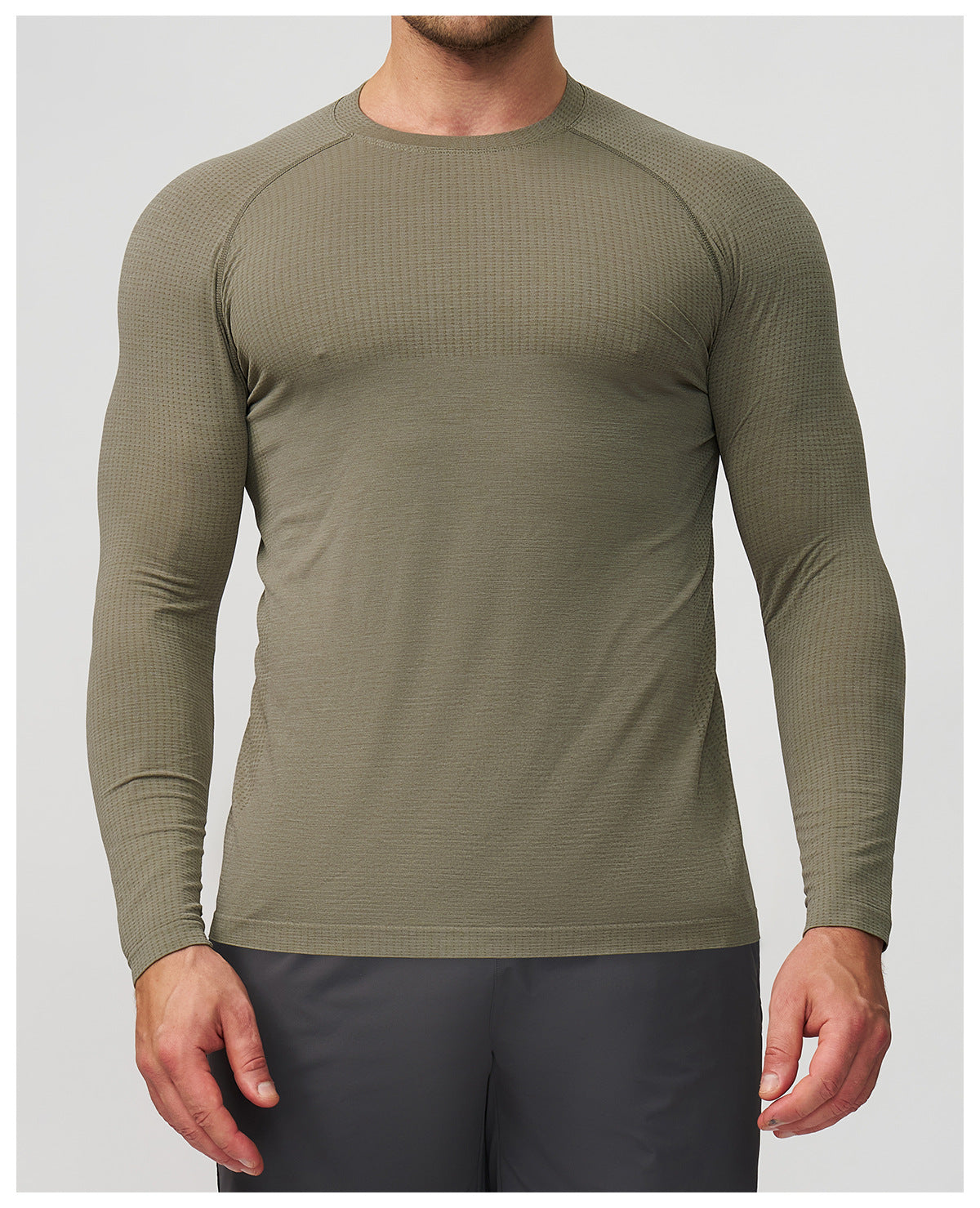 Men's Seamless Quick Dry Long Sleeve Training Shirt-thumbmail-16