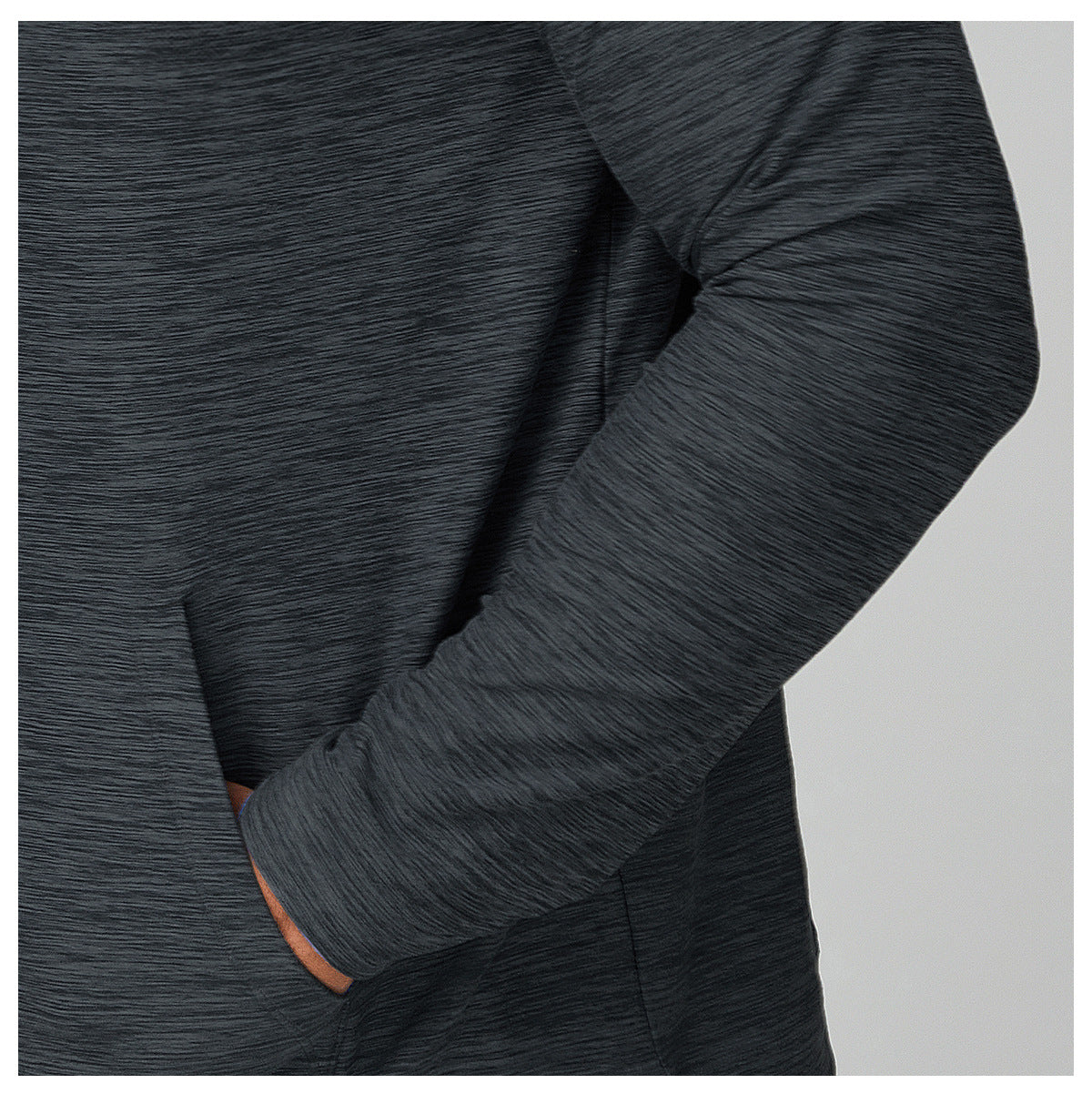 Men's Quarter Zip Hooded Long Sleeve Performance Shirt-thumbmail-24