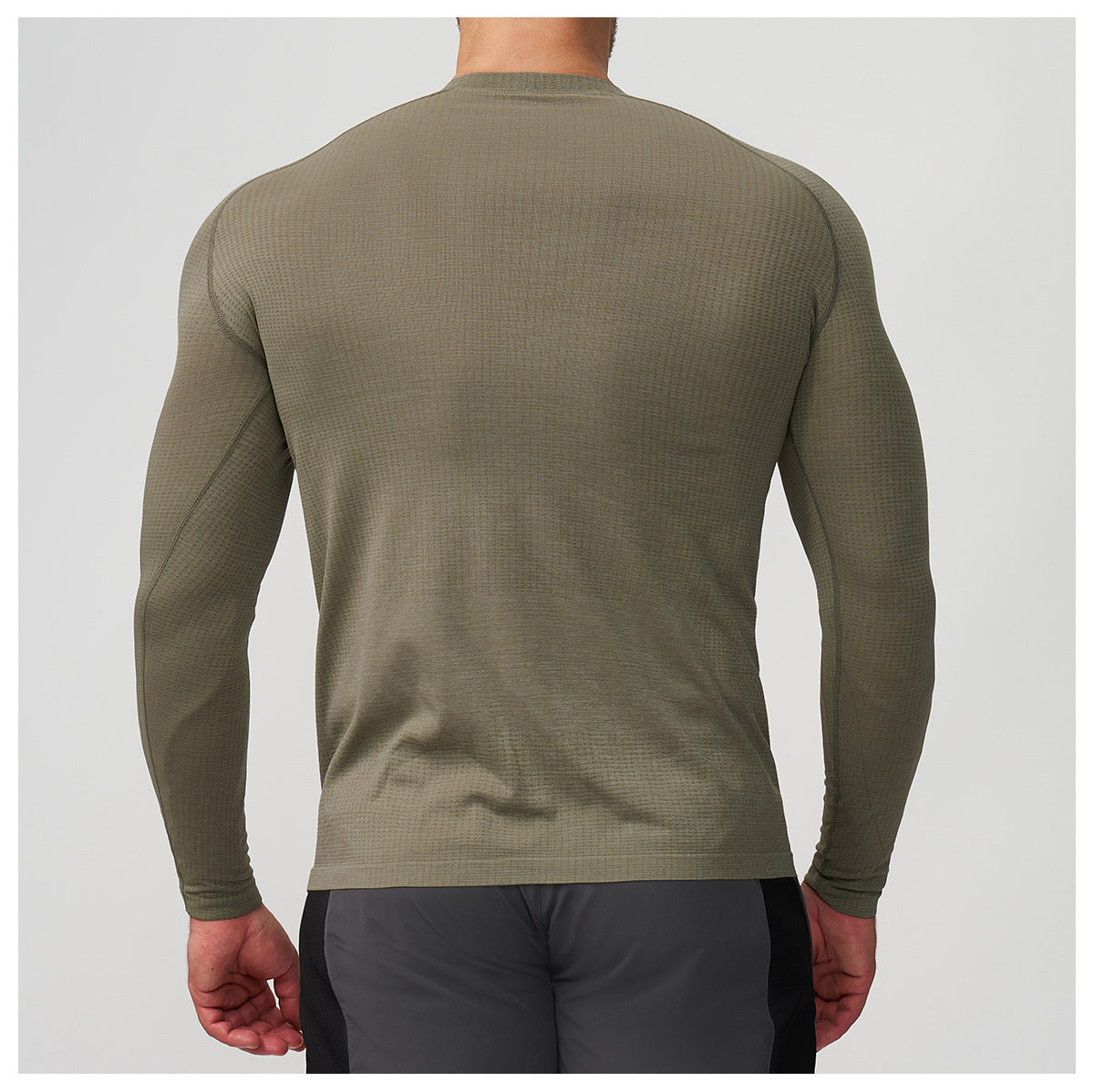 Men's Seamless Quick Dry Long Sleeve Training Shirt-thumbmail-5
