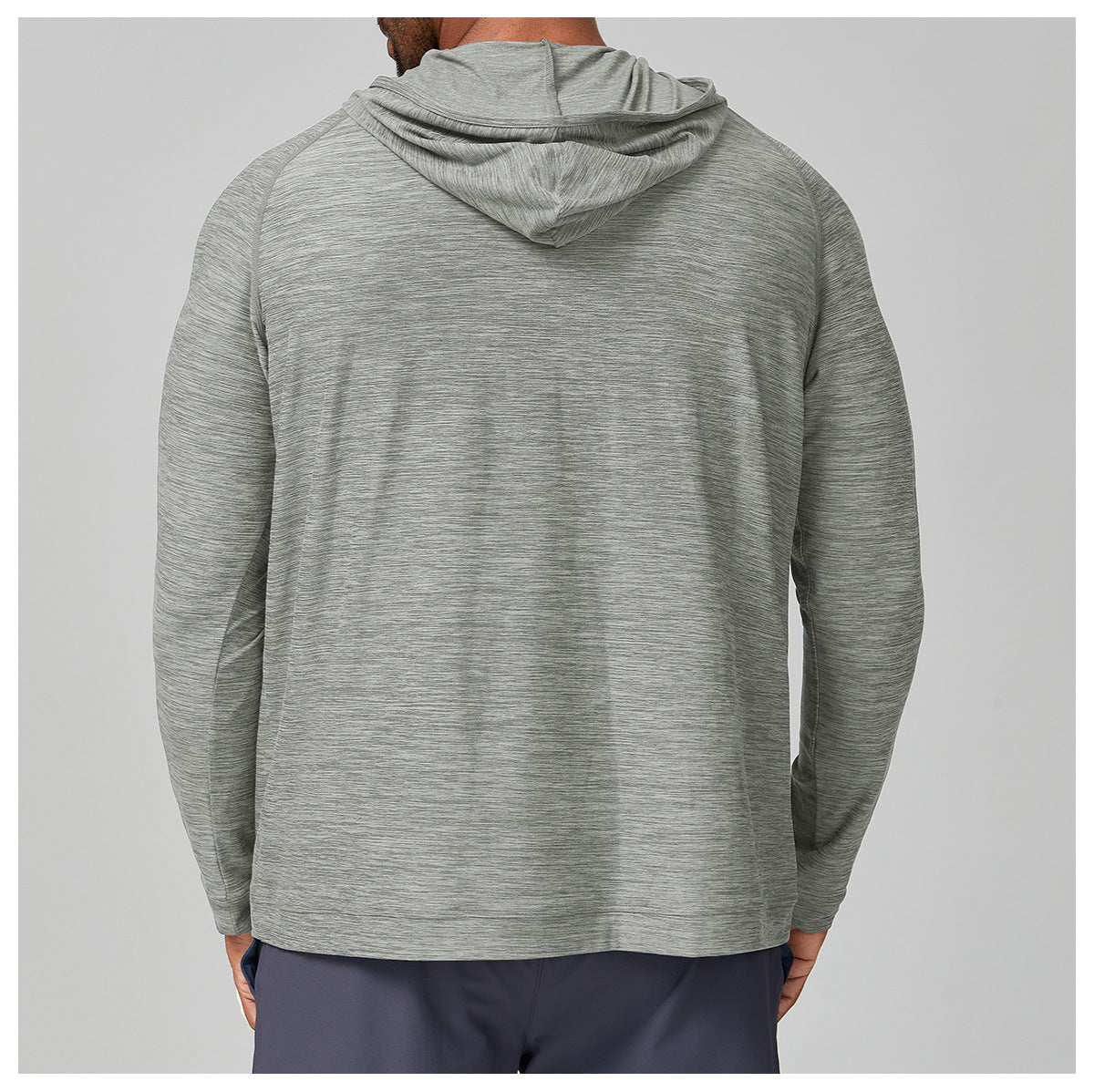 Men's Quarter Zip Hooded Long Sleeve Performance Shirt-thumbmail-26