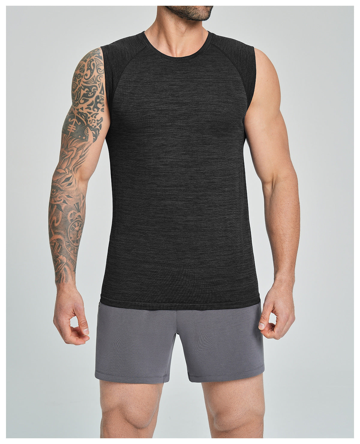 Men's Seamless Sleeveless Quick Dry Workout Tank-thumbmail-29