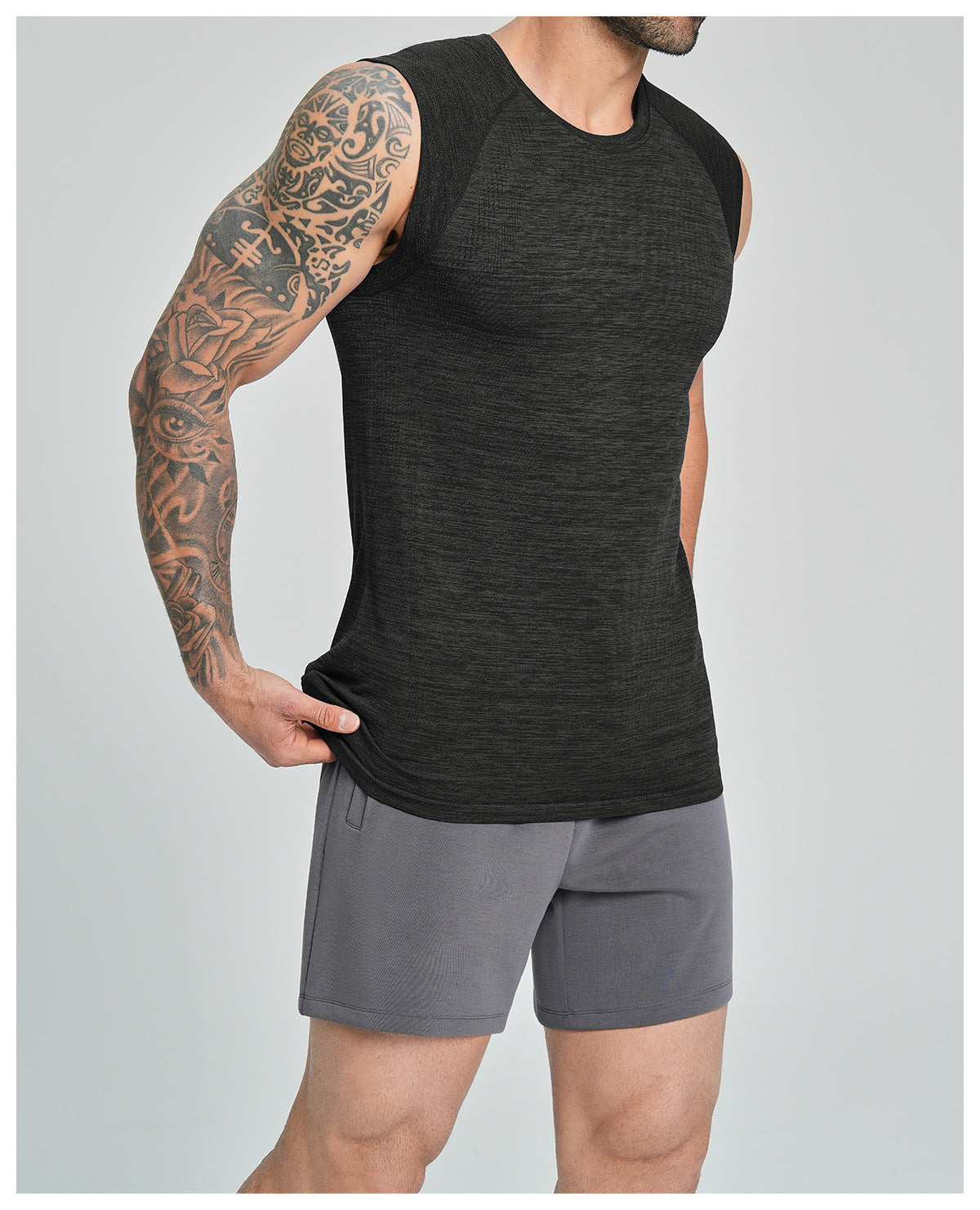 Men's Seamless Sleeveless Quick Dry Workout Tank-thumbmail-30