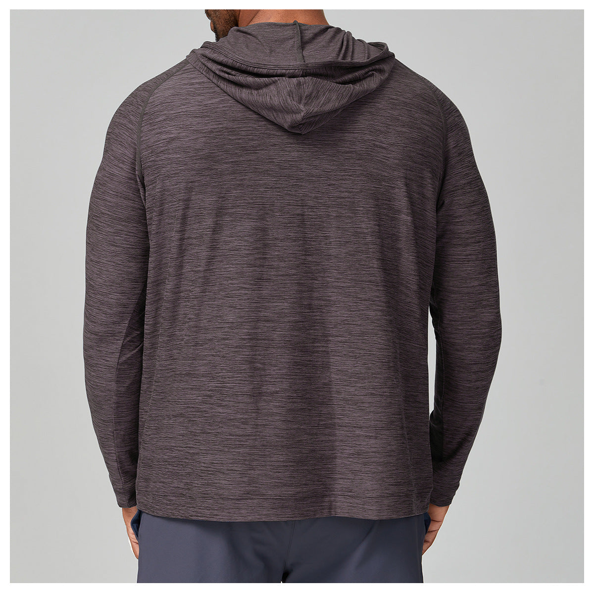 Men's Quarter Zip Hooded Long Sleeve Performance Shirt-thumbmail-30