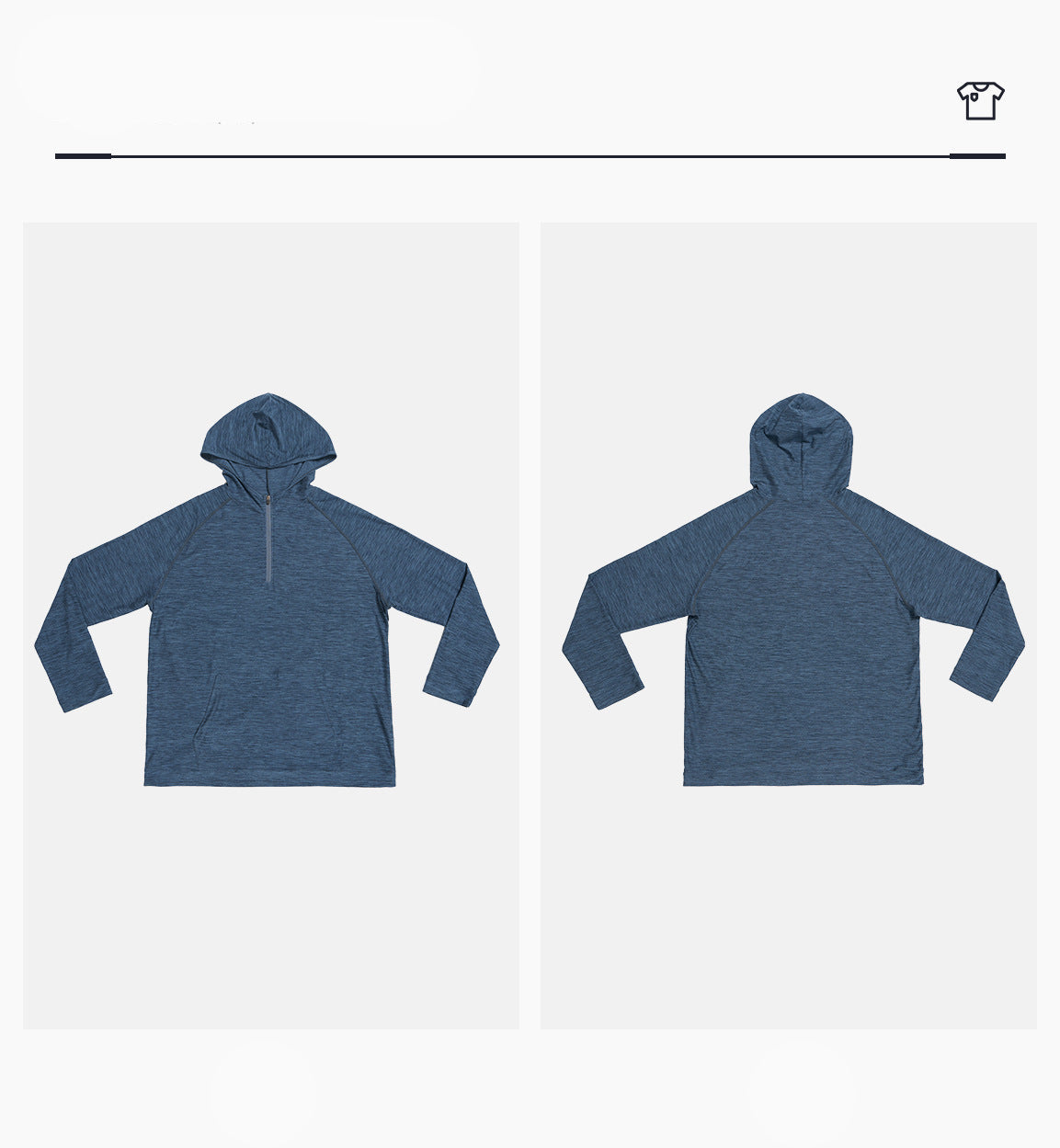 Men's Quarter Zip Hooded Long Sleeve Performance Shirt-thumbmail-33