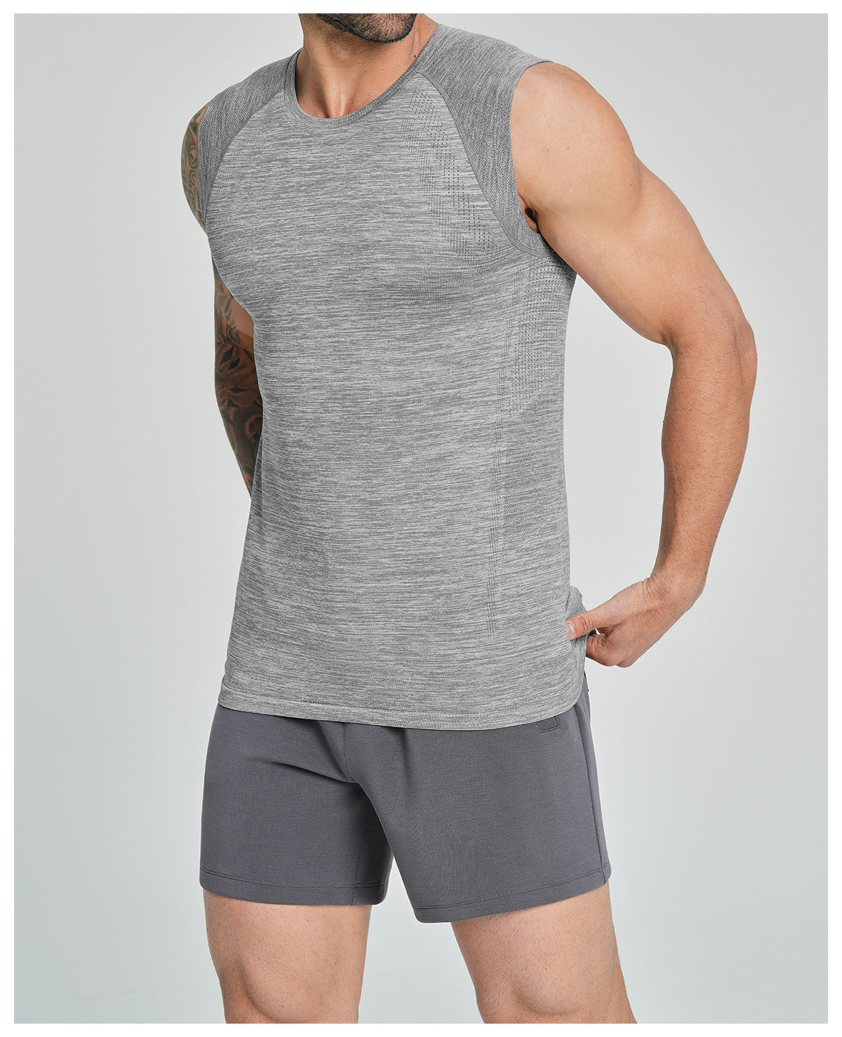 Men's Seamless Sleeveless Quick Dry Workout Tank-thumbmail-37