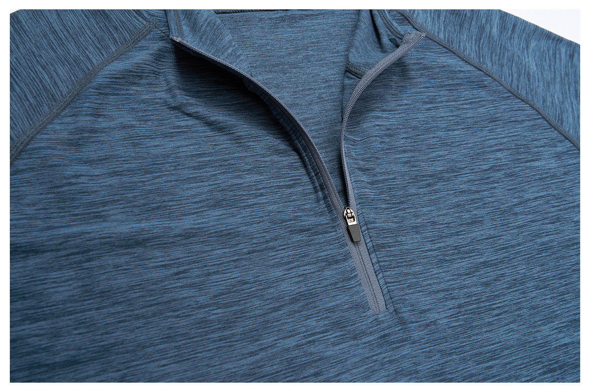 Men's Quarter Zip Hooded Long Sleeve Performance Shirt-thumbmail-35