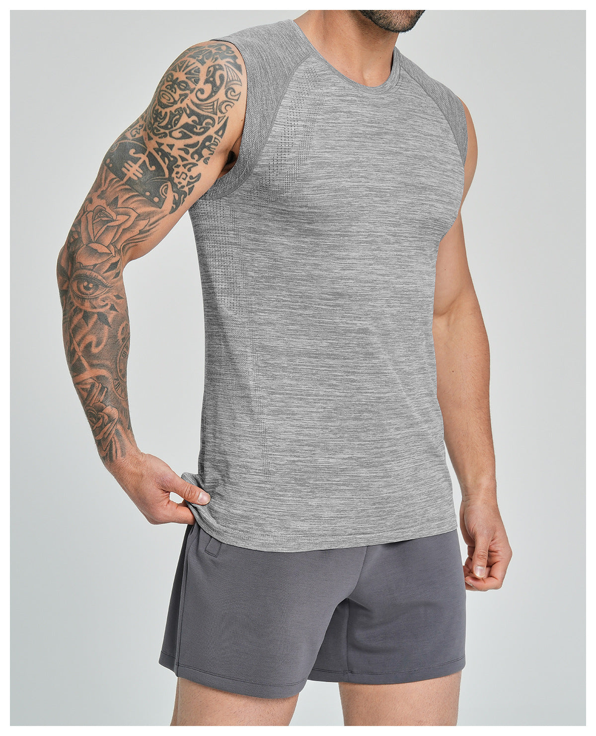 Men's Seamless Sleeveless Quick Dry Workout Tank-thumbmail-38