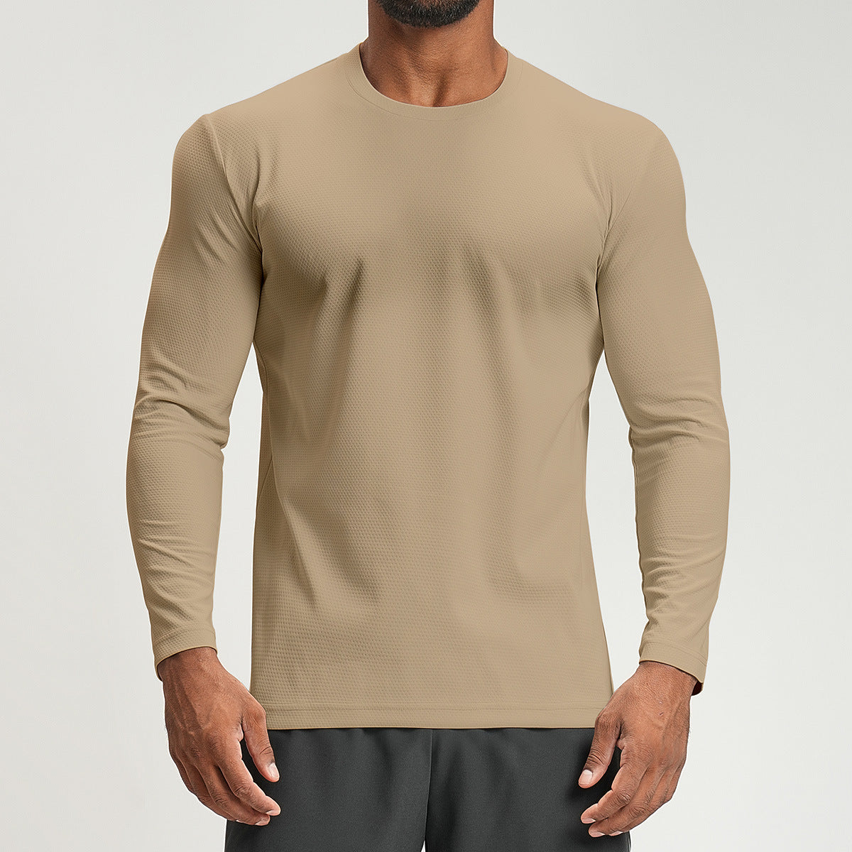 Men's Long Sleeve Breathable Athletic Shirt-thumbmail-3