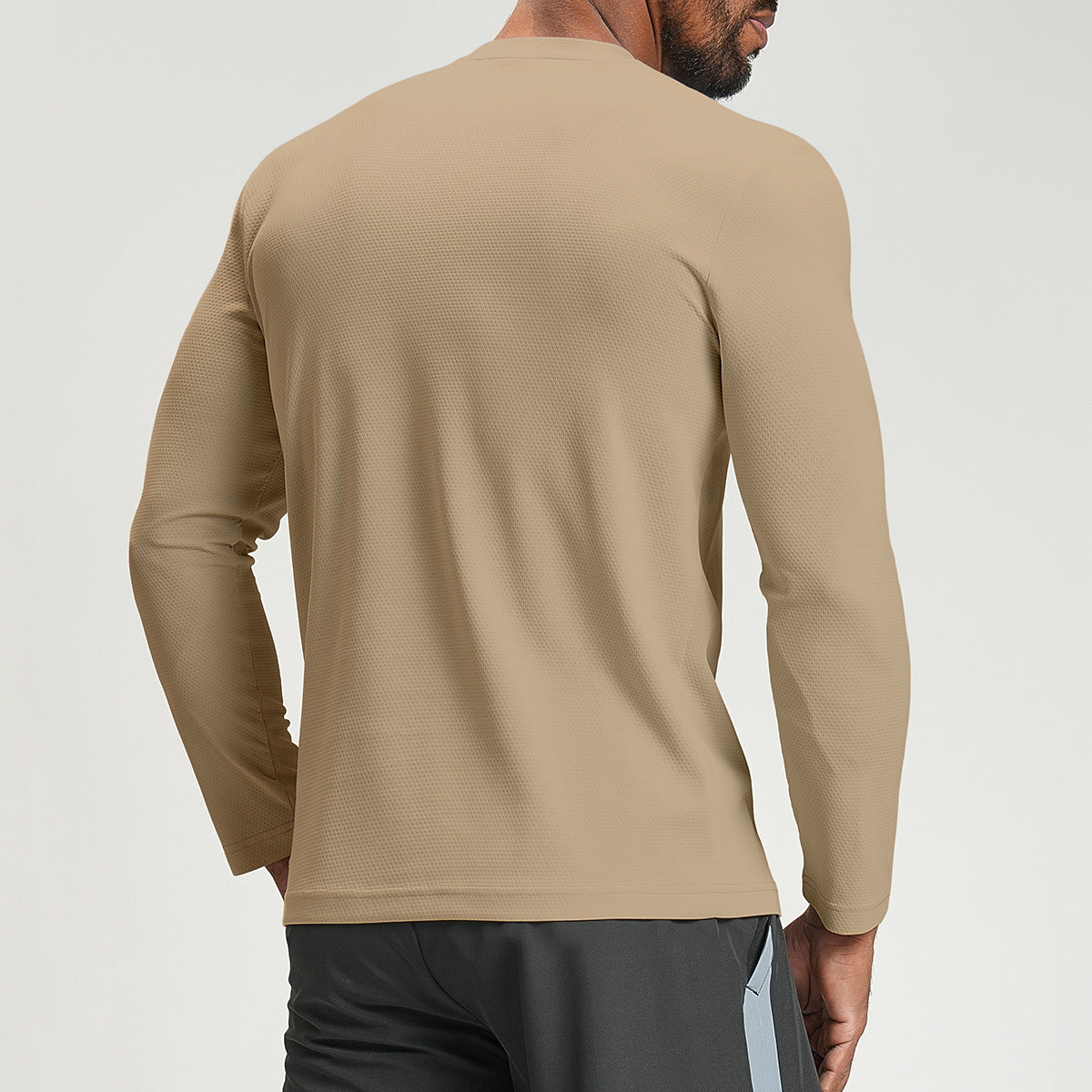 Men's Long Sleeve Breathable Athletic Shirt-thumbmail-4