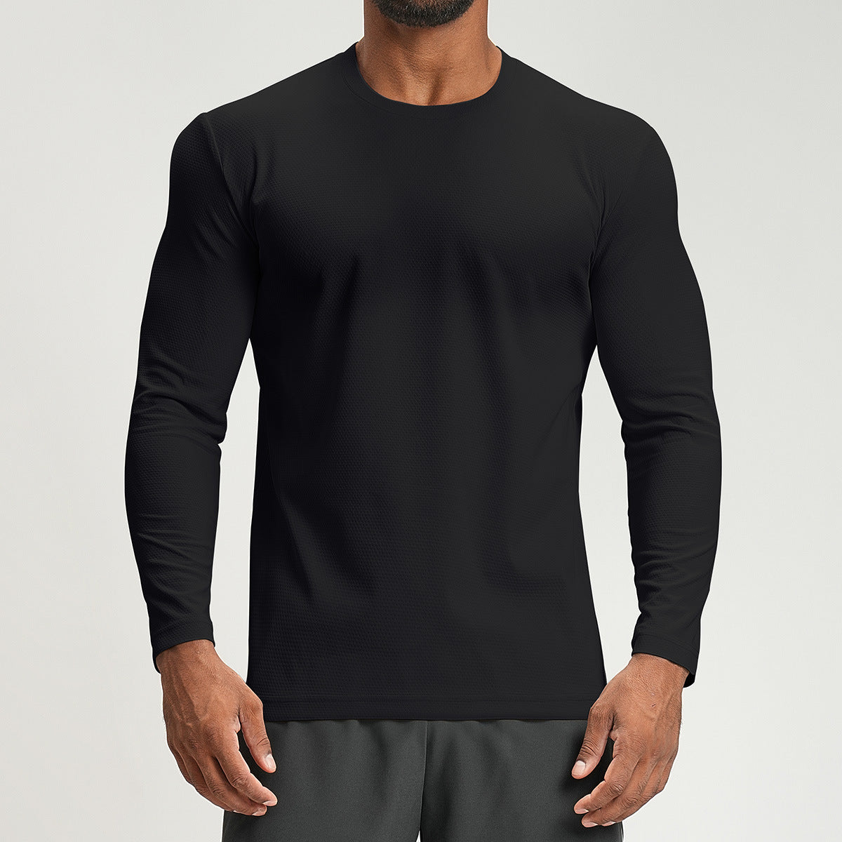 Men's Long Sleeve Breathable Athletic Shirt-thumbmail-7