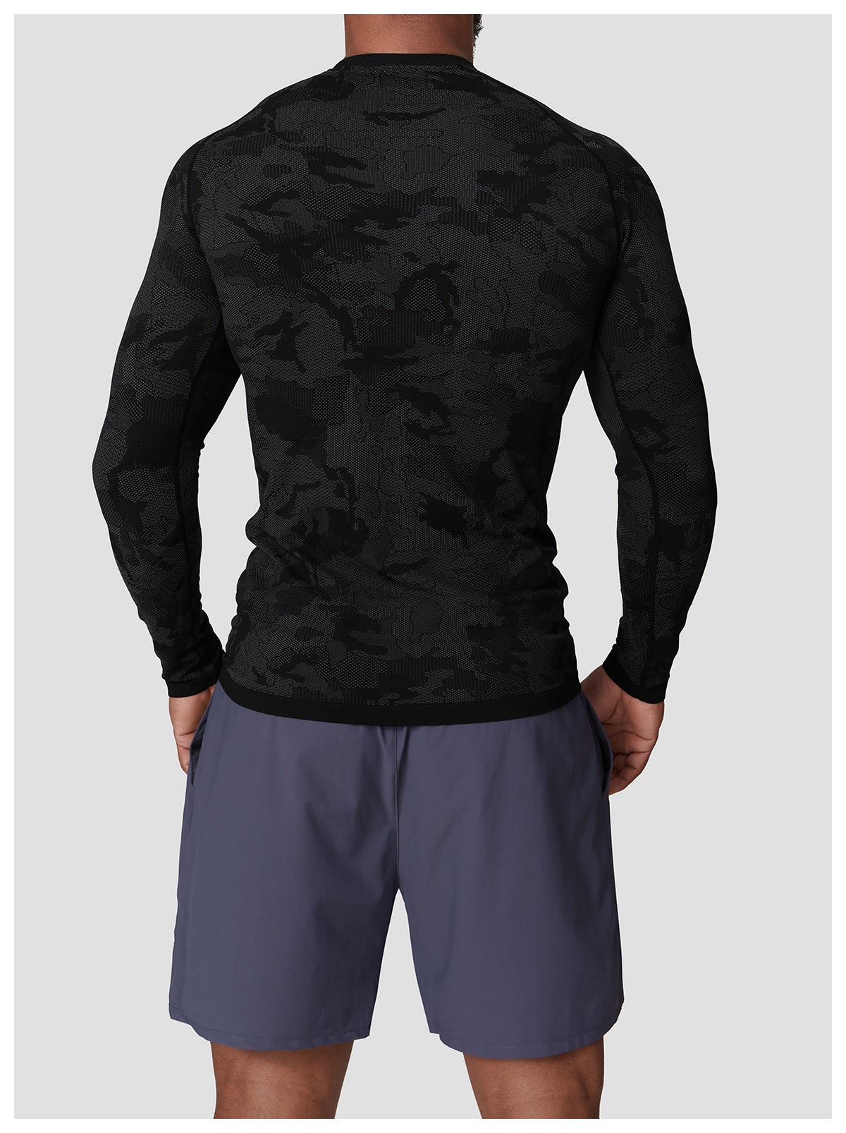 Men's Jacquard Seamless Long Sleeve Training Top-thumbmail-12