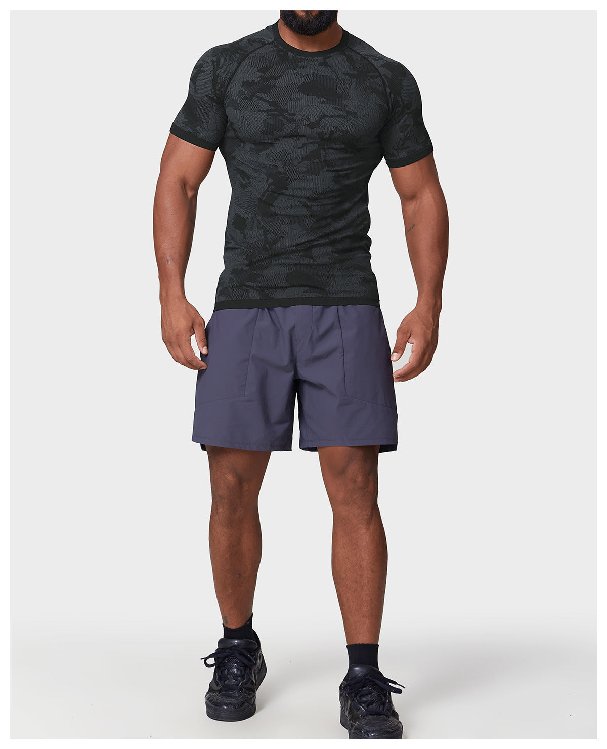 Men's Jacquard Seamless Short Sleeve Training Top-thumbmail-14