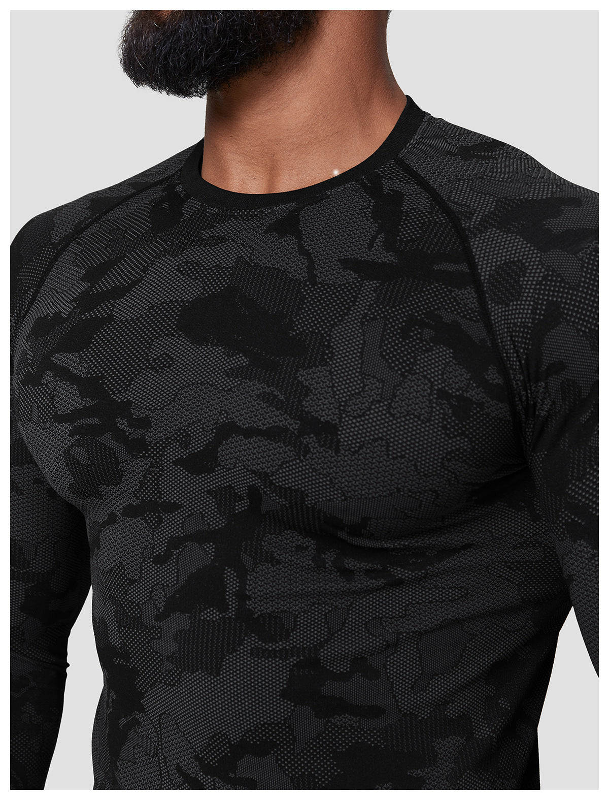Men's Jacquard Seamless Long Sleeve Training Top-thumbmail-13