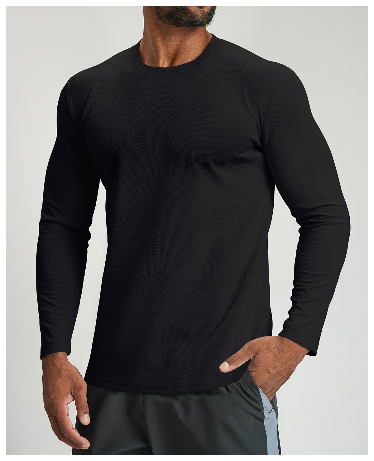 Men's Long Sleeve Breathable Athletic Shirt-thumbmail-13
