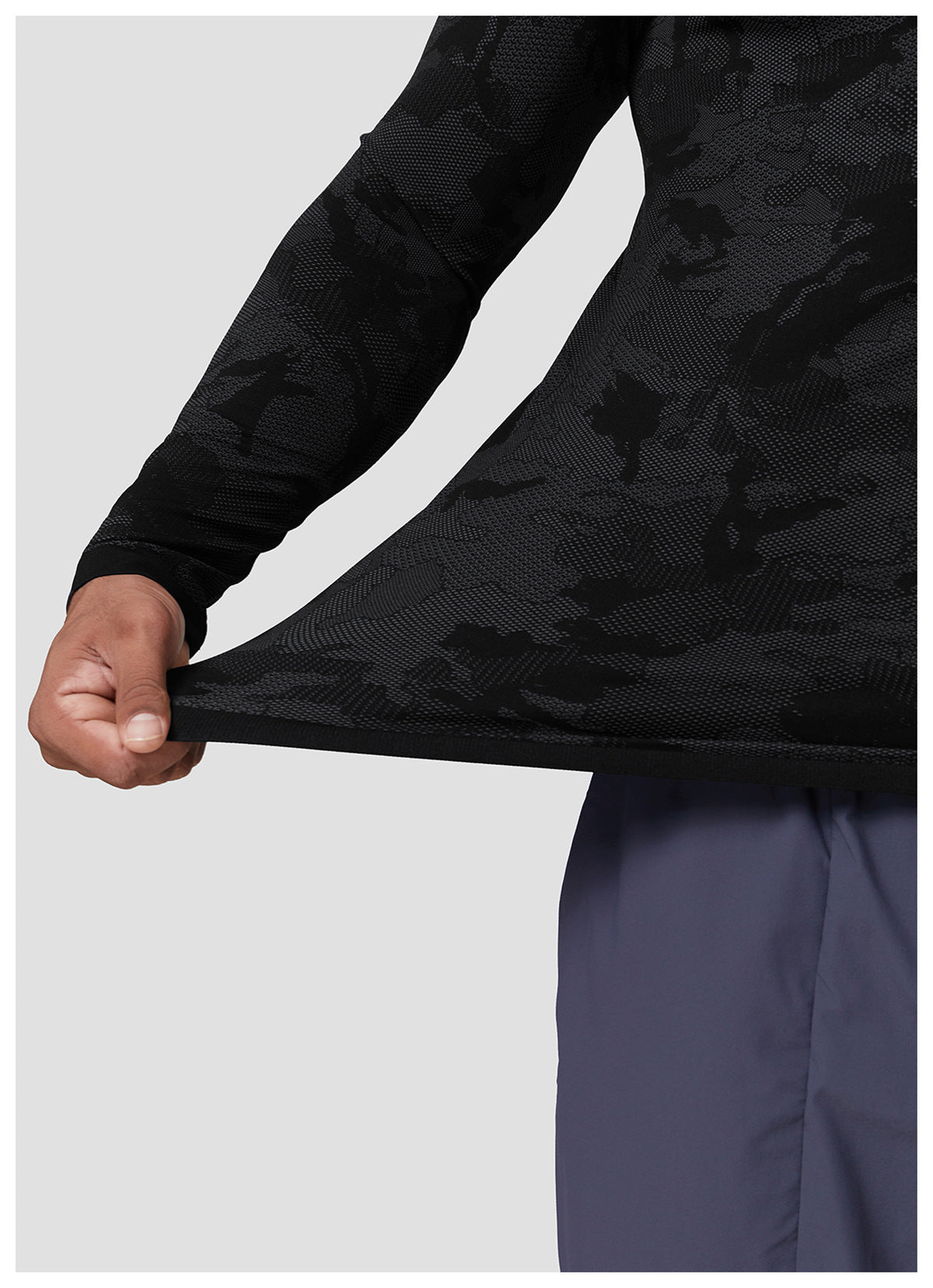 Men's Jacquard Seamless Long Sleeve Training Top-thumbmail-14