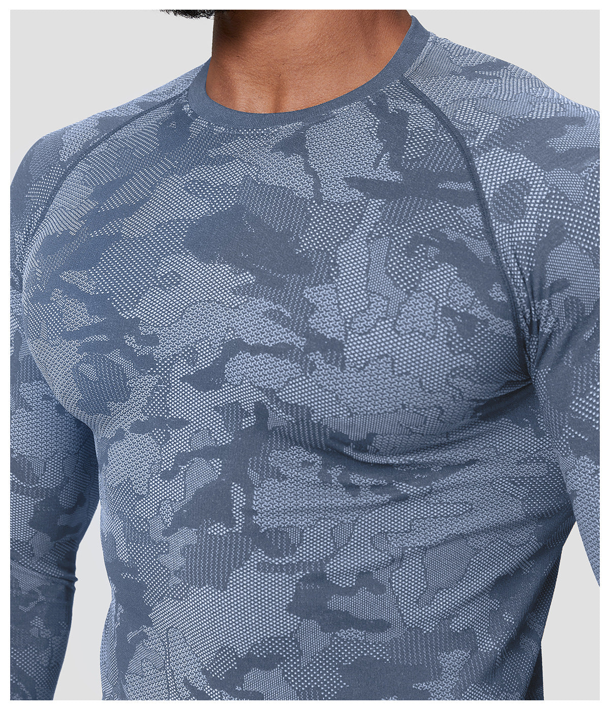 Men's Jacquard Seamless Long Sleeve Training Top-thumbmail-18