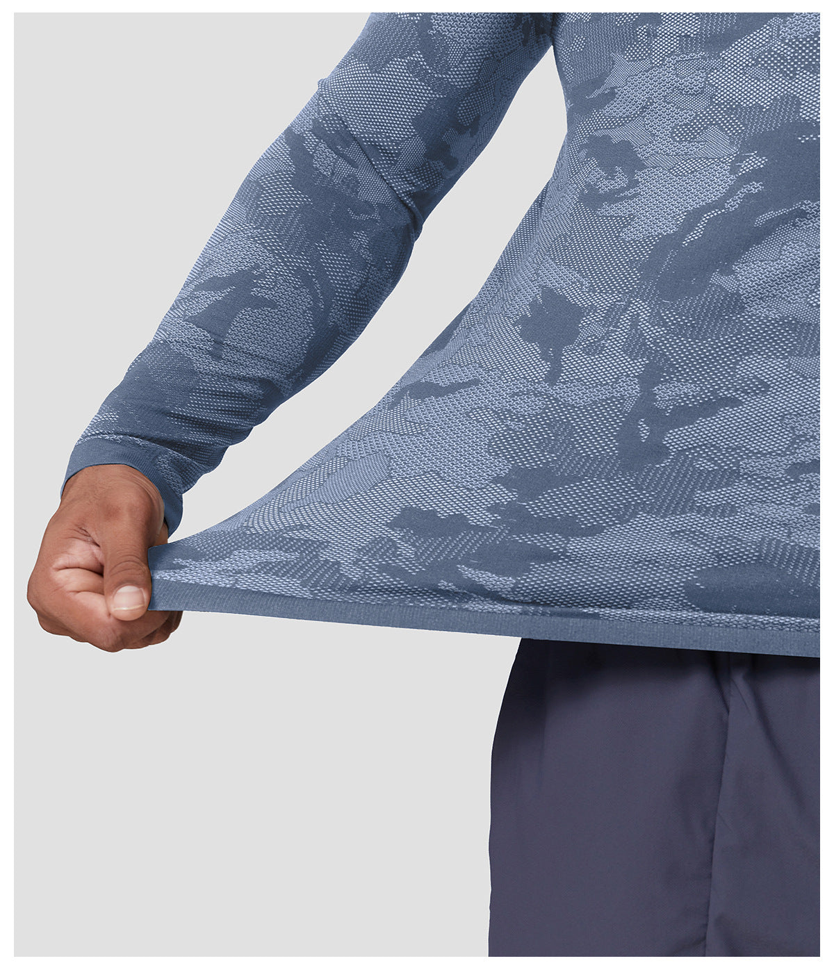 Men's Jacquard Seamless Long Sleeve Training Top-thumbmail-19