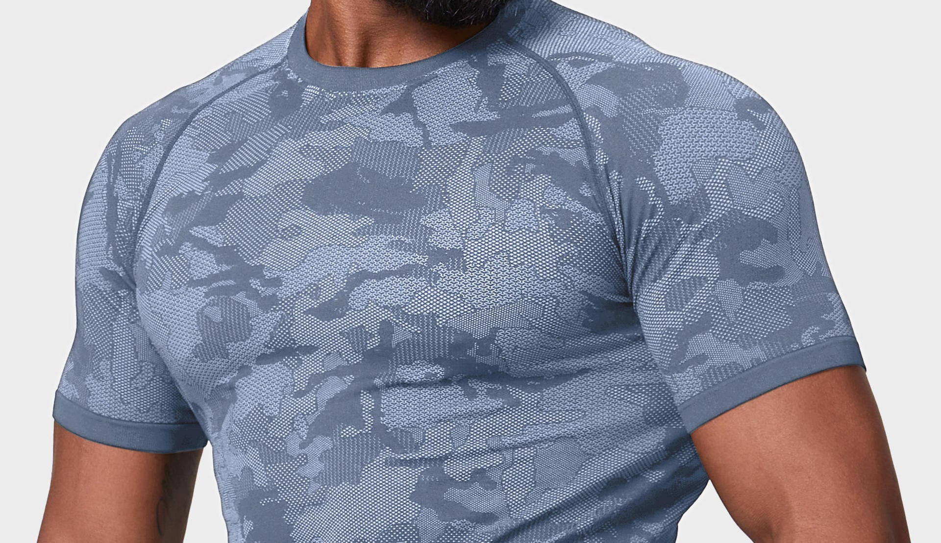Men's Jacquard Seamless Short Sleeve Training Top-thumbmail-2