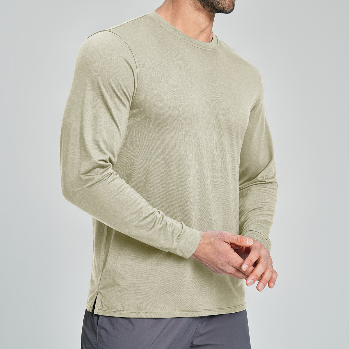 Men's Merino Wool Blend Long Sleeve Performance Shirt-thumbmail-3